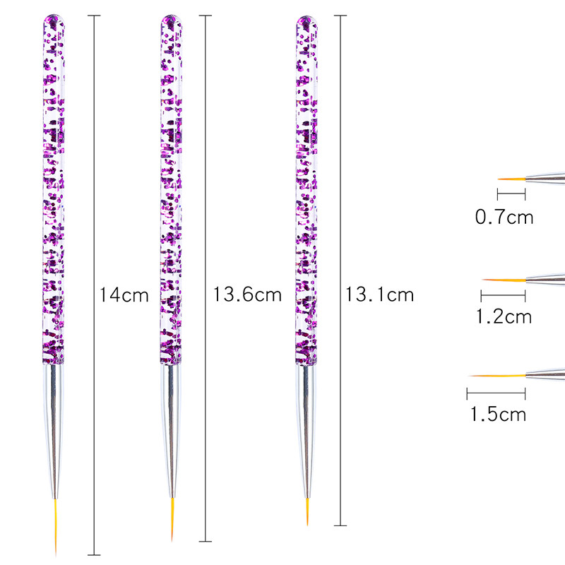 Manikīra otas purpursarkanas/zilas gēla gradienta otas Pinceles nagu mākslas dizains bezmaksas piegāde