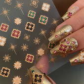 Augstas kvalitātes nagu mākslas uzlīme Zelts Sudrabs Melns Balts Karaliskais dārgakmens DIY Manikīra uzlīme Dekorācija T-2802