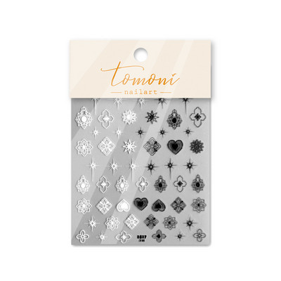 Augstas kvalitātes nagu mākslas uzlīme Zelts Sudrabs Melns Balts Karaliskais dārgakmens DIY Manikīra uzlīme Dekorācija T-2802