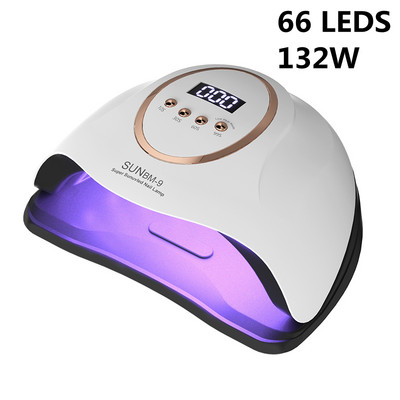 Lampă LED Max UV pentru uscător de unghii Lampă de uscare a unghiilor pentru manichiură Lac cu gel UV 66LEDS cu afișaj LCD Lampă UV pentru salon de manichiură