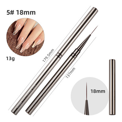 Perie pentru arta unghiilor Liner Perie cu model dungi Perie pentru pictură Acrilic UV Gel Extensie Desen Sculptură Pen Instrument de manichiură DIY