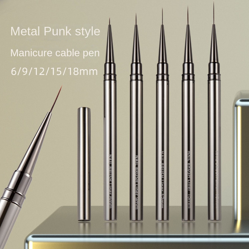 Perie pentru arta unghiilor Liner Perie cu model dungi Perie pentru pictură Acrilic UV Gel Extensie Desen Sculptură Pen Instrument de manichiură DIY