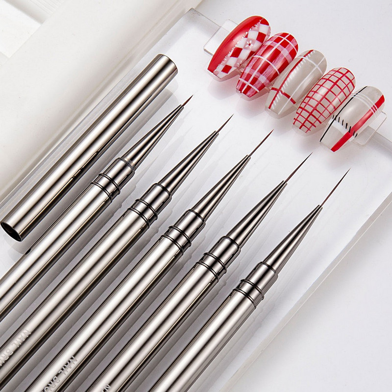 Perie pentru arta unghiilor Liner Perie cu model dungi Perie pentru pictură Acrilic UV Gel Extensie Desen Sculptură Pen Instrument de manichiură DIY