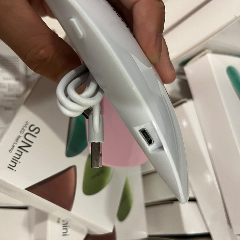 Mini stroj za sušenje noktiju od 6 W, prijenosni, 6 LED UV svjetiljka, bijela, ružičasta, svjetiljka za kućnu upotrebu za sušenje laka za sušenje laka s USB kabelom