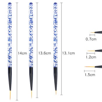 3 бр./компл. акрилна френска ивица писалка за рисуване с линии за рисуване на нокти 3D съвети писалка за рисуване с тънки линии за маникюр UV гел четки инструменти за рисуване