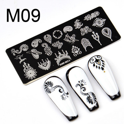 Nagu mākslas štancēšanas plāksnes manikīra dekorēšanai ziedu sejas veidne metāla nagu mākslas štancēšanas komplekts FW087