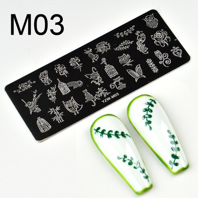 Nagu mākslas štancēšanas plāksnes manikīra dekorēšanai ziedu sejas veidne metāla nagu mākslas štancēšanas komplekts FW087