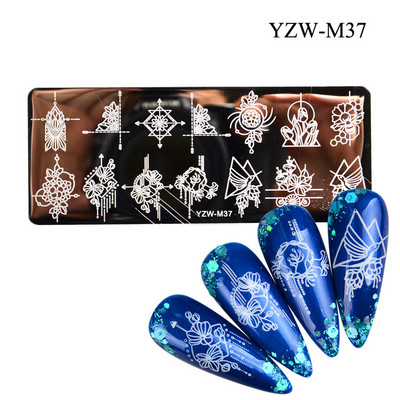 Nagu mākslas štancēšanas plāksnes manikīra dekorēšanai ziedu sejas veidne metāla nagu mākslas štancēšanas komplekts FW087
