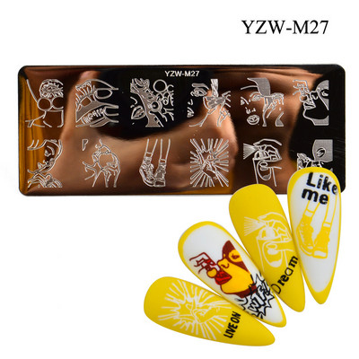 Nagu mākslas štancēšanas plāksnes manikīra dekorēšanai ziedu sejas veidne metāla nagu mākslas štancēšanas komplekts FW087