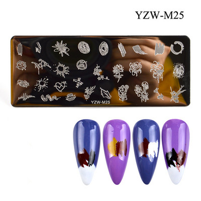 Nagu mākslas štancēšanas plāksnes manikīra dekorēšanai ziedu sejas veidne metāla nagu mākslas štancēšanas komplekts FW087