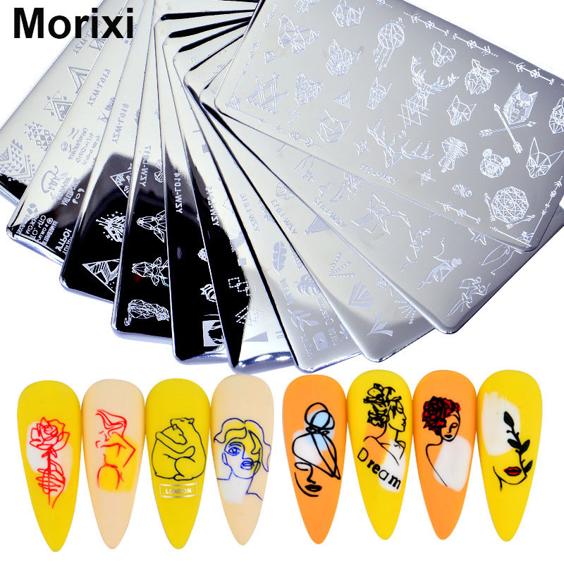 Nagu mākslas štancēšanas plāksnes manikīra dekorēšanai ziedu sejas veidne metāla nagu mākslas štancēšanas komplekts FW087