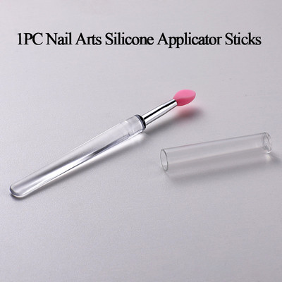 1/3/5 kom Nail Art Silikonski štapići za nanošenje kromiranog pigmenta Prašina za nanošenje manikure Alat za jednostavno tapkanje pigmenta Silikonski četkice za nokte