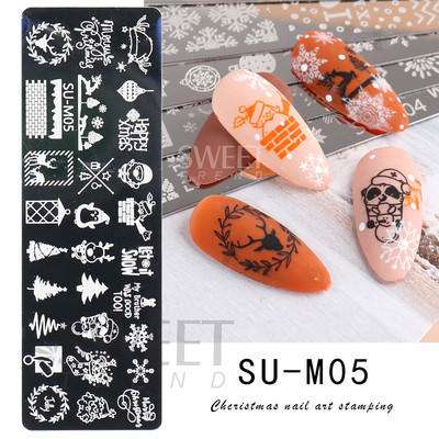 Vasaras okeāns Dzīvnieku nagu apzīmogošanas šķīvji Ziedi Augļi Tauriņu līniju apdruka Trafarets Nagu zīmogu veidnes Nagu mākslas rīki KEFB