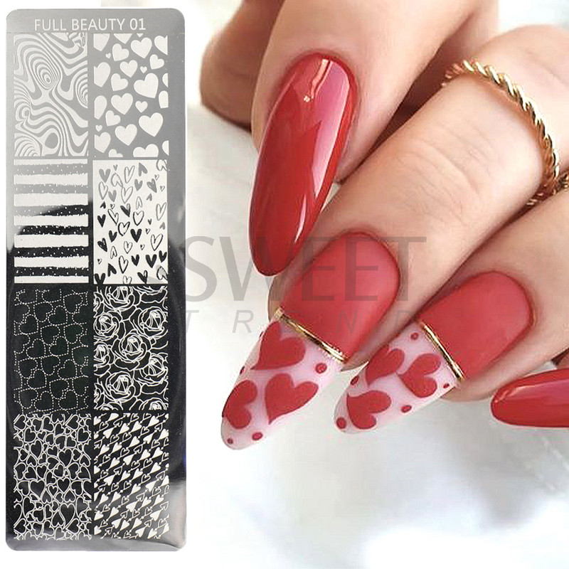 Vasaras okeāns Dzīvnieku nagu apzīmogošanas šķīvji Ziedi Augļi Tauriņu līniju apdruka Trafarets Nagu zīmogu veidnes Nagu mākslas rīki KEFB