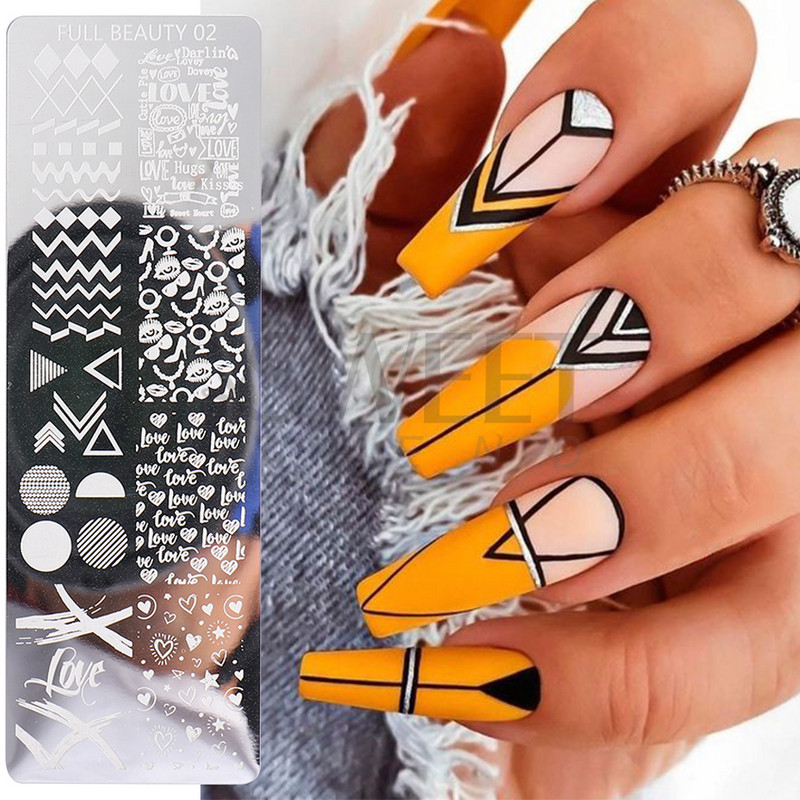 Vasaras okeāns Dzīvnieku nagu apzīmogošanas šķīvji Ziedi Augļi Tauriņu līniju apdruka Trafarets Nagu zīmogu veidnes Nagu mākslas rīki KEFB