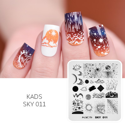 KADS Stamping for Nails Nail Art Templates Stamping Plate Geometry Chinese Nature Stamping Platte Nails Аксесоари и инструменти