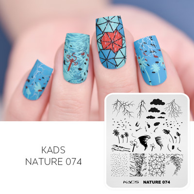 KADS štancēšana nagiem nagu mākslas veidnes štancēšanas plāksnes ģeometrija Ķīniešu dabas štancēšanas plāksnes nagiem piederumi un rīki