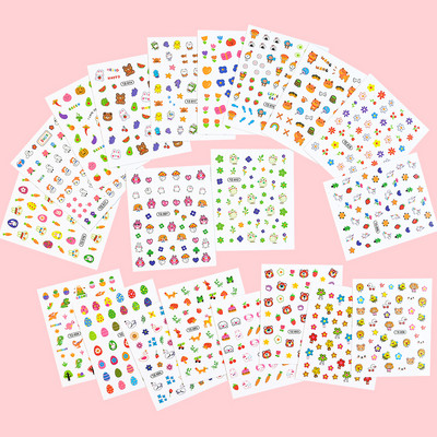 20KOM Dječje svjetleće naljepnice za nokte Crtani uzorci Slatka naljepnica za nokte 3D samoljepljivi dizajni životinja za male djevojčice