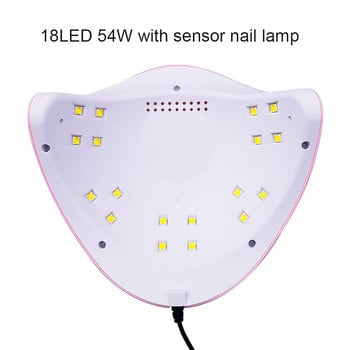 Лампа за нокти UV LED лампа за маникюр 36W лампа за сушене на лак за нокти Интелигентен сензор USB акумулаторна сушилня за отопление на ноктите