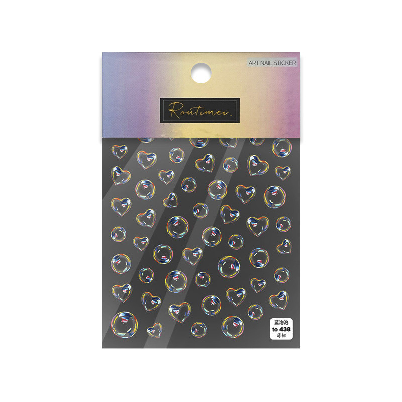 1 gab. Caurspīdīga burbuļveida nagu mākslas uzlīme 8 *10 cm Jauki, jauki 5D burbuļi nagu uzlīmes Pašlīmējošās reljefs burbuļu manikīra slīdnis