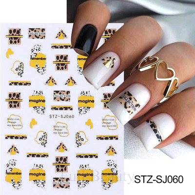 Mīlīgs melns kaķis nagu uzlīmes uzlīmes 3D kaķu ziedi nagu mākslas rotājumi jauki multfilmas slīdņi vasaras manikīrs