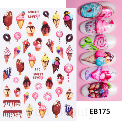 Mīlīgs melns kaķis nagu uzlīmes uzlīmes 3D kaķu ziedi nagu mākslas rotājumi jauki multfilmas slīdņi vasaras manikīrs