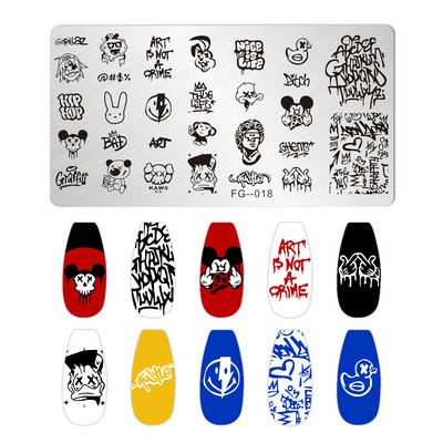 Halloween Ploče za utiskivanje noktiju lubanja Bundeva Pravokutnik Predložak Šablone Nail Art Stamp Slika Ploča Manikura Alati za ispis noktiju