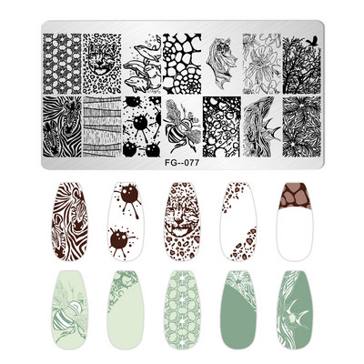 Halloween Ploče za utiskivanje noktiju lubanja Bundeva Pravokutnik Predložak Šablone Nail Art Stamp Slika Ploča Manikura Alati za ispis noktiju