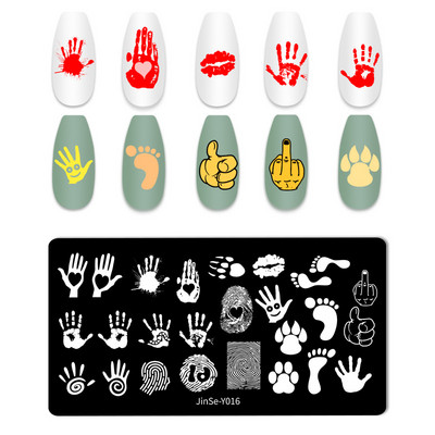 Halloween Ploče za utiskivanje noktiju lubanja Bundeva Pravokutnik Predložak Šablone Nail Art Stamp Slika Ploča Manikura Alati za ispis noktiju