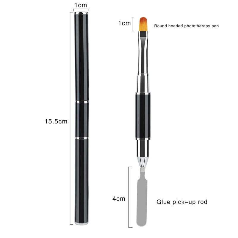 1kom Dual Ended Nail Art Kistovi Akrilni UV Gel Extension Builder Flower Painting Pen Sredstvo za uklanjanje kistova Spatula Štap Alati za manikuru