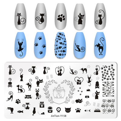 Dizajn noktiju Ploče za žigosanje Slatka životinja Hobotnica Kornjača Riba Šaran Šablone za pečate za nokte Pas Mačka Vrag Šablona za ispis noktiju Riba