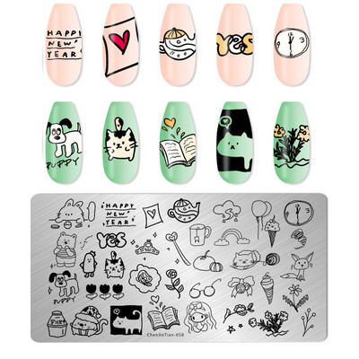 Dizajn noktiju Ploče za žigosanje Slatka životinja Hobotnica Kornjača Riba Šaran Šablone za pečate za nokte Pas Mačka Vrag Šablona za ispis noktiju Riba
