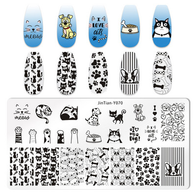 Dizajn noktiju Ploče za žigosanje Slatka životinja Hobotnica Kornjača Riba Šaran Šablone za pečate za nokte Pas Mačka Vrag Šablona za ispis noktiju Riba