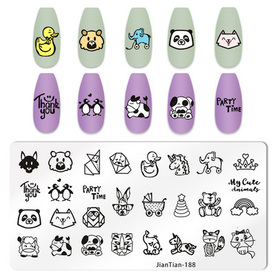 Dizajn noktiju Ploče za žigosanje Slatka životinja Hobotnica Kornjača Riba Šaran Šablone za pečate za nokte Pas Mačka Vrag Šablona za ispis noktiju Riba