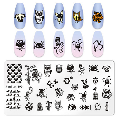 Dizajn noktiju Ploče za žigosanje Slatka životinja Hobotnica Kornjača Riba Šaran Šablone za pečate za nokte Pas Mačka Vrag Šablona za ispis noktiju Riba
