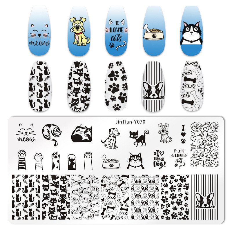 Dizajn noktiju Ploče za žigosanje Slatka životinja Hobotnica Kornjača Riba Šaran Šablone za pečate za nokte Pas Mačka Vrag Šablona za ispis noktiju Riba