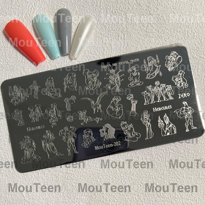 Crtane pločice za utiskivanje noktiju Debela mačka Slatka mačka Pečat za nokte Animal Cat pločice za nokte #208