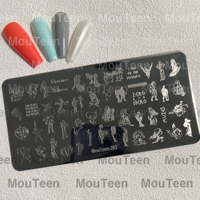 Crtane pločice za utiskivanje noktiju Debela mačka Slatka mačka Pečat za nokte Animal Cat pločice za nokte #208