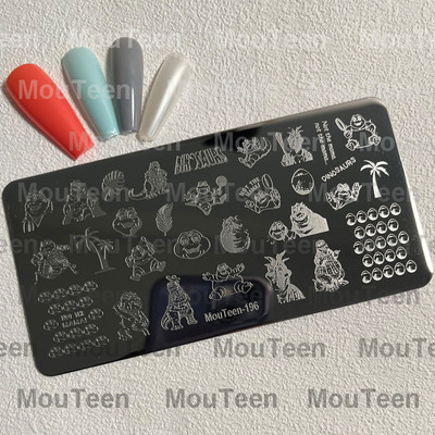 Crtane pločice za utiskivanje noktiju Debela mačka Slatka mačka Pečat za nokte Animal Cat pločice za nokte #208