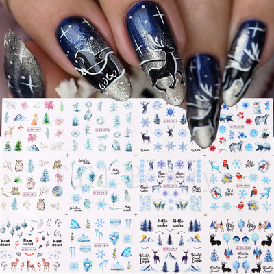 12 dizajna Pink Unicorn Water Transfer Slider Rainbow Horse Ice Cream Srce Crtić Anime Naljepnica za nokte Poliranje Ukrasi za nokte