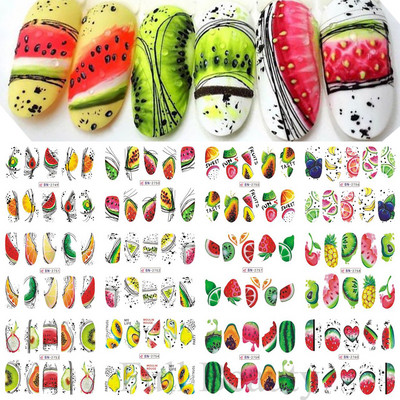 12 dizajna Pink Unicorn Water Transfer Slider Rainbow Horse Ice Cream Srce Crtić Anime Naljepnica za nokte Poliranje Ukrasi za nokte