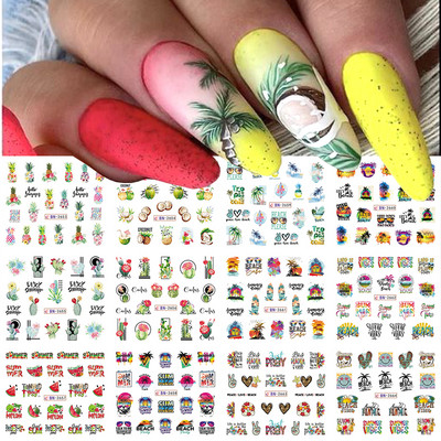 12 dizajna Pink Unicorn Water Transfer Slider Rainbow Horse Ice Cream Srce Crtić Anime Naljepnica za nokte Poliranje Ukrasi za nokte