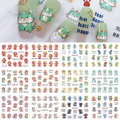 12 dizajna Pink Unicorn Water Transfer Slider Rainbow Horse Ice Cream Srce Crtić Anime Naljepnica za nokte Poliranje Ukrasi za nokte