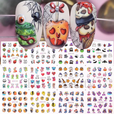 12 dizajna Pink Unicorn Water Transfer Slider Rainbow Horse Ice Cream Srce Crtić Anime Naljepnica za nokte Poliranje Ukrasi za nokte