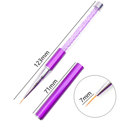 Nails Art Ota Līnijas Svītras Ziedu Glezniecība Zīmēšanas pildspalva Akrila UV Gēls Pagarināt Režģi Ota 3D Dizains Zīmēšanas Manikīra rīki