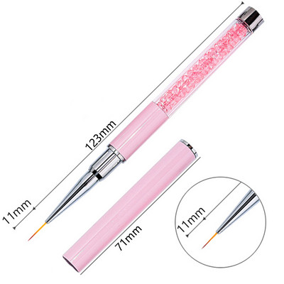 Nails Art Ota Līnijas Svītras Ziedu Glezniecība Zīmēšanas pildspalva Akrila UV Gēls Pagarināt Režģi Ota 3D Dizains Zīmēšanas Manikīra rīki