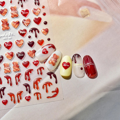 Line Flower Powder Blusher Love Heart Αυτοκόλλητο Αυτοκόλλητο Νυχιών Σειρά Ζελέ υψηλής ποιότητας Αυτοκόλλητο Νυχιών Διακοσμητικά Αυτοκόλλητα Νυχιών Σχέδιο T-2830