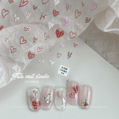 Line Flower Powder Blusher Love Heart Αυτοκόλλητο Αυτοκόλλητο Νυχιών Σειρά Ζελέ υψηλής ποιότητας Αυτοκόλλητο Νυχιών Διακοσμητικά Αυτοκόλλητα Νυχιών Σχέδιο T-2830