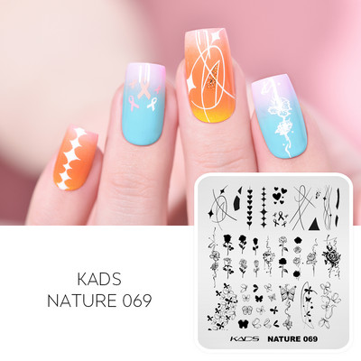 Profesionāls dabas lapu attēls nagu mākslas štancēšanas veidne Ginkgo četru lapu raksti zīmoga plāksne nagu dekorēšanai