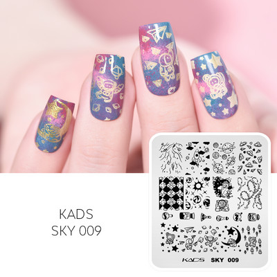 Profesionāls dabas lapu attēls nagu mākslas štancēšanas veidne Ginkgo četru lapu raksti zīmoga plāksne nagu dekorēšanai